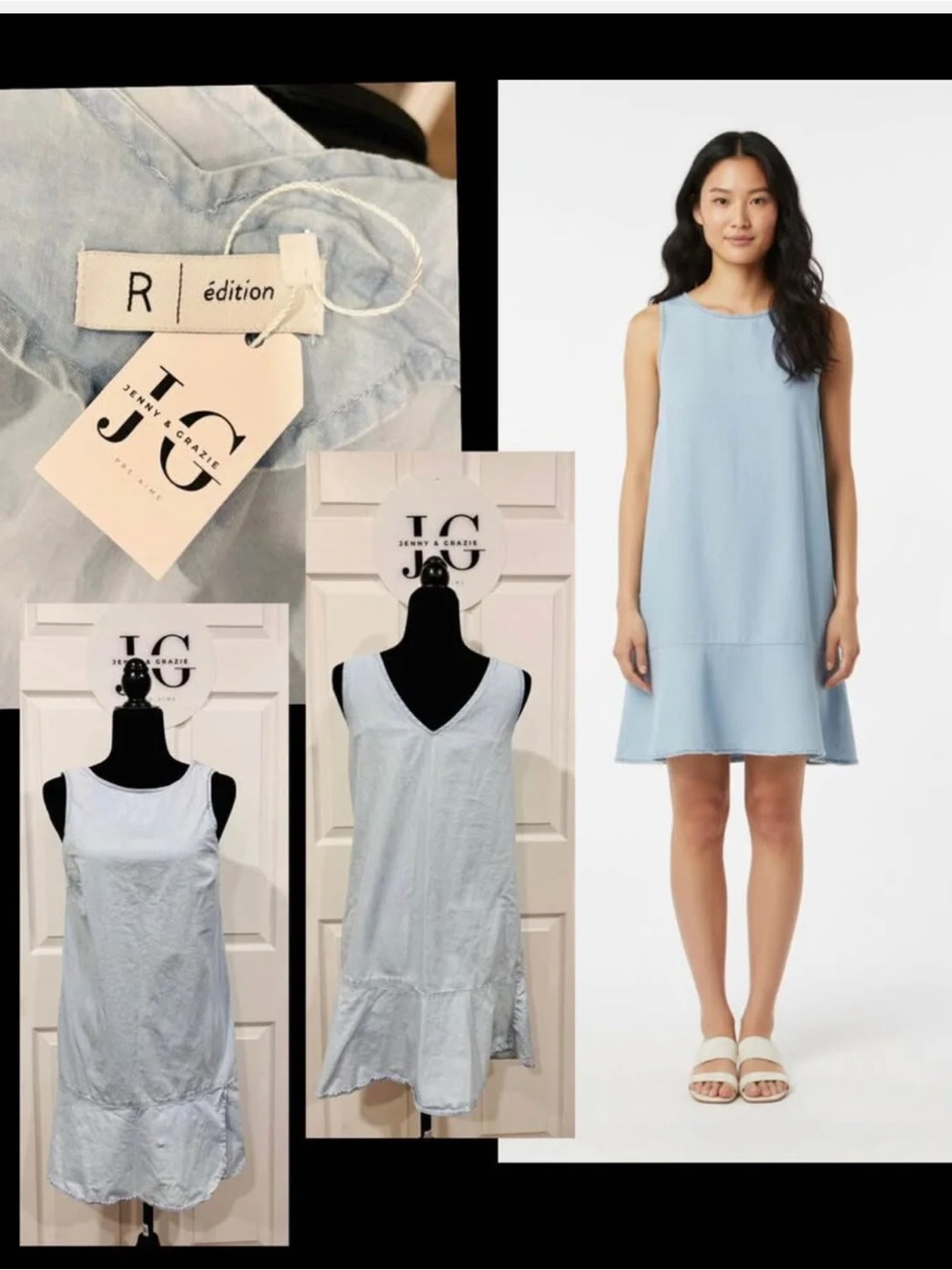 R- Edition Light Blue Sleeveless Mini Dress